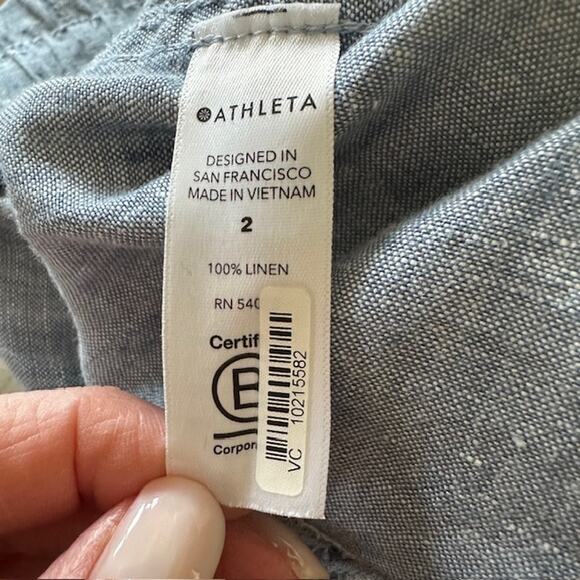 Athleta Cabo Linen Jogger Size: 2 Color: Chambray Blue - Picture 8 of 9